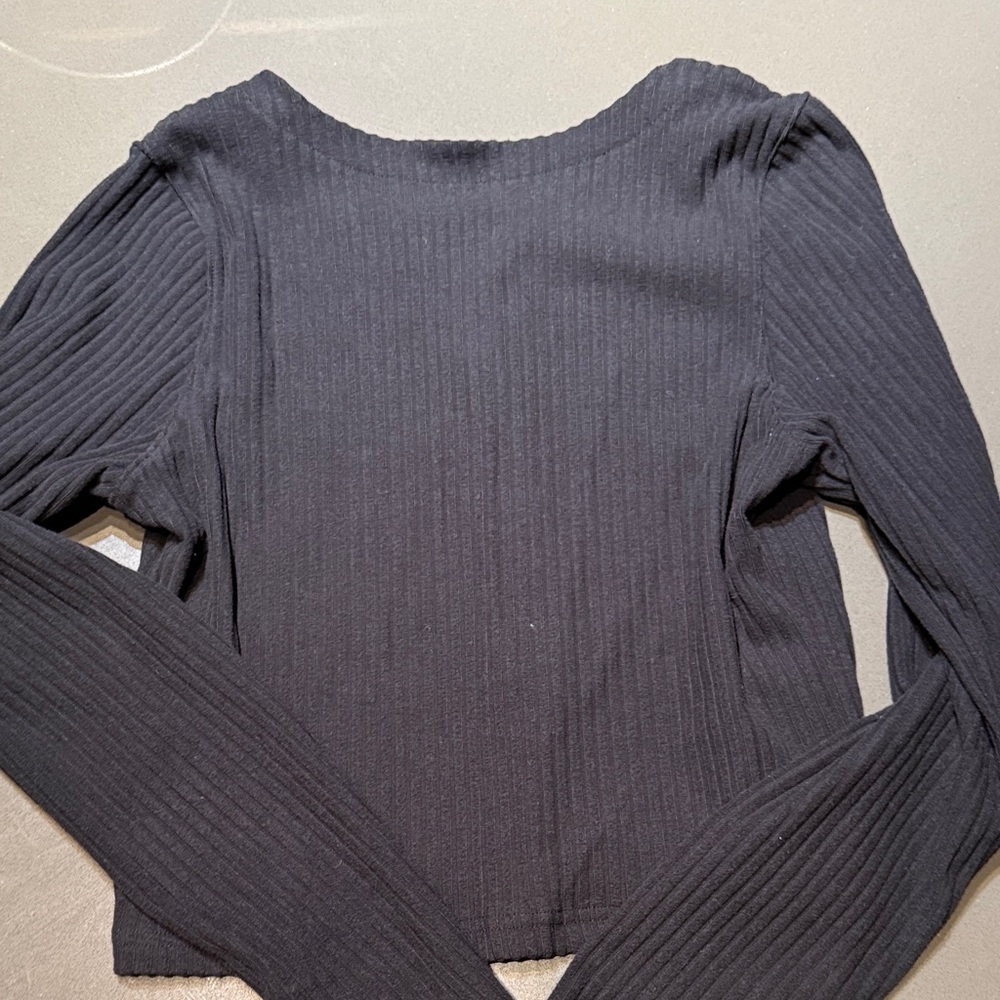 Nike Black Ribbed Zip-Up Cardigan - Picture 3 of 4
